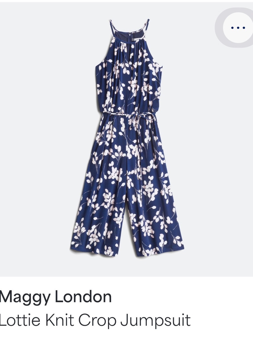 Kaileigh Navy Floral Wrap-Front Jumpsuit